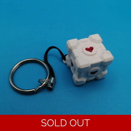Portal Companion Cube - resin 3D printed keyring Portal Companion Cube - resin 3D printed keyring
